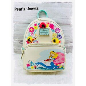 Loungefly Disney Alice in Wonderland Garden Flowers White Mini Backpack BoxLunch